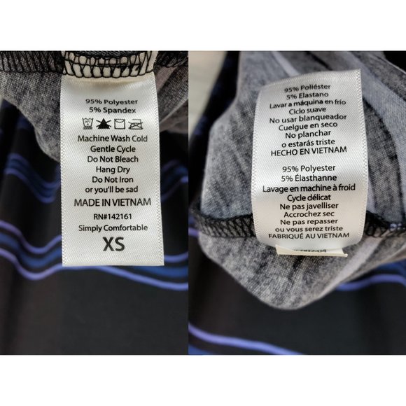 LuLaRoe Carly Dress Striped Blue Black - Picture 4 of 4